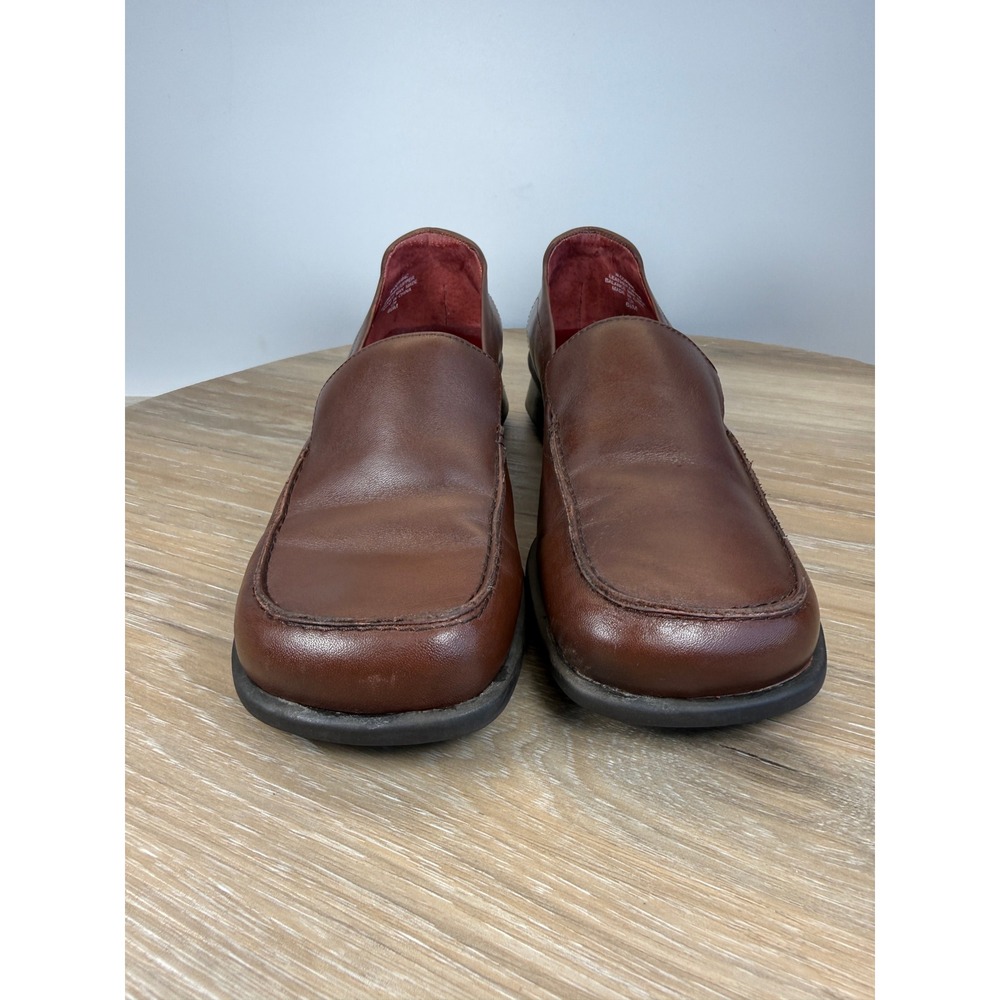 Westies Womens 6.5 Loafers Cormac Brown Leather Square Toe Block Heel Work Shoes - Picture 4 of 10